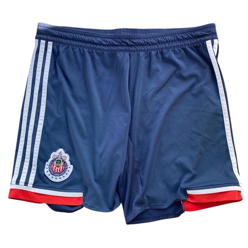 Adidas Chivas Guadalajara Soccer Shorts Men's Blue Climacool Stripes Training M